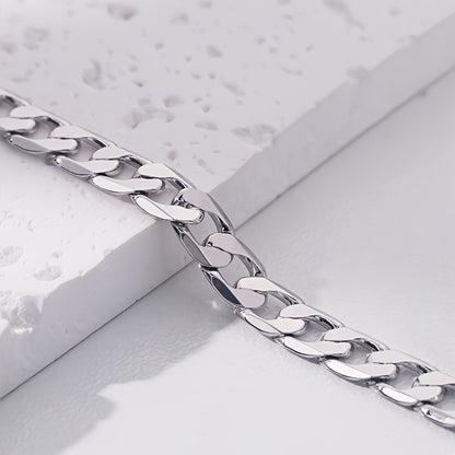 Bracelet for Men - Snake Chain for - 925 Silver Plated Hip Hop Retro Jewelry, 5mm & 7mm - product detail view 11