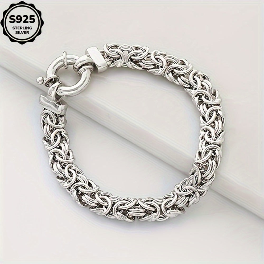 Bracelet for Men - Sterling Silver 925 Handmade 6mm Classic Chain Unisex Women Minimalist - product detail view 2