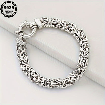 Bracelet for Men - Sterling Silver 925 Handmade 6mm Classic Chain Unisex Women Minimalist - product detail view 2