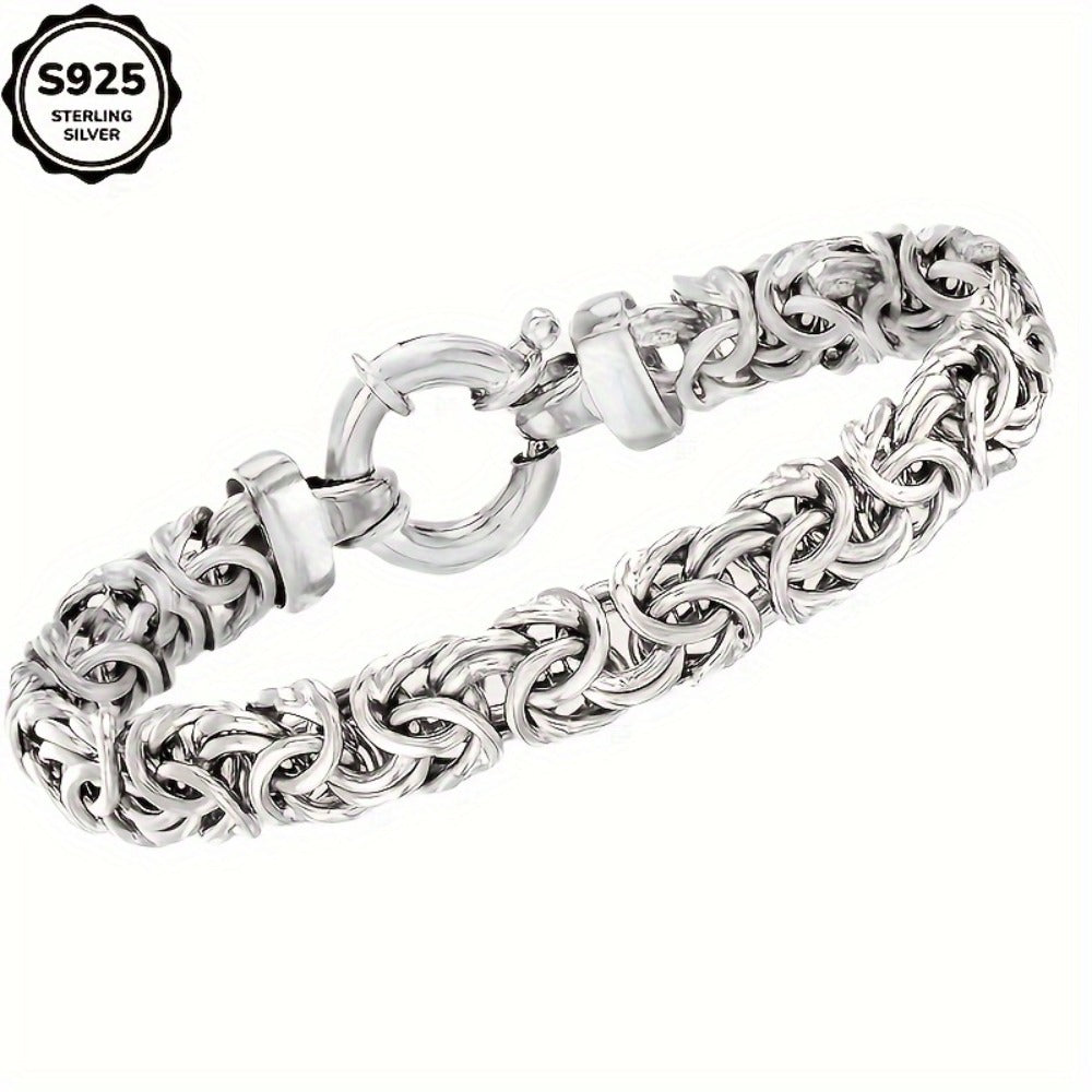 Bracelet for Men - Sterling Silver 925 Handmade 6mm Classic Chain Unisex Women Minimalist - product detail view 3
