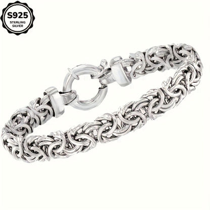 Bracelet for Men - Sterling Silver 925 Handmade 6mm Classic Chain Unisex Women Minimalist - product detail view 4