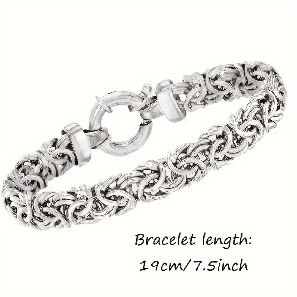 Bracelet for Men - Sterling Silver 925 Handmade 6mm Classic Chain Unisex Women Minimalist - product detail view 6