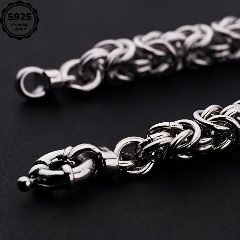 Bracelet for Men - Sterling Silver 925 Handmade 6mm Classic Chain Unisex Women Minimalist - product detail view 7