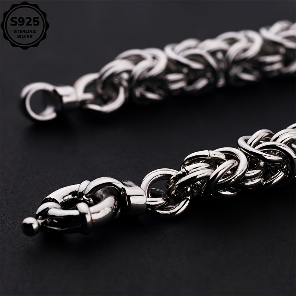 Bracelet for Men - Sterling Silver 925 Handmade 6mm Classic Chain Unisex Women Minimalist - product detail view 8