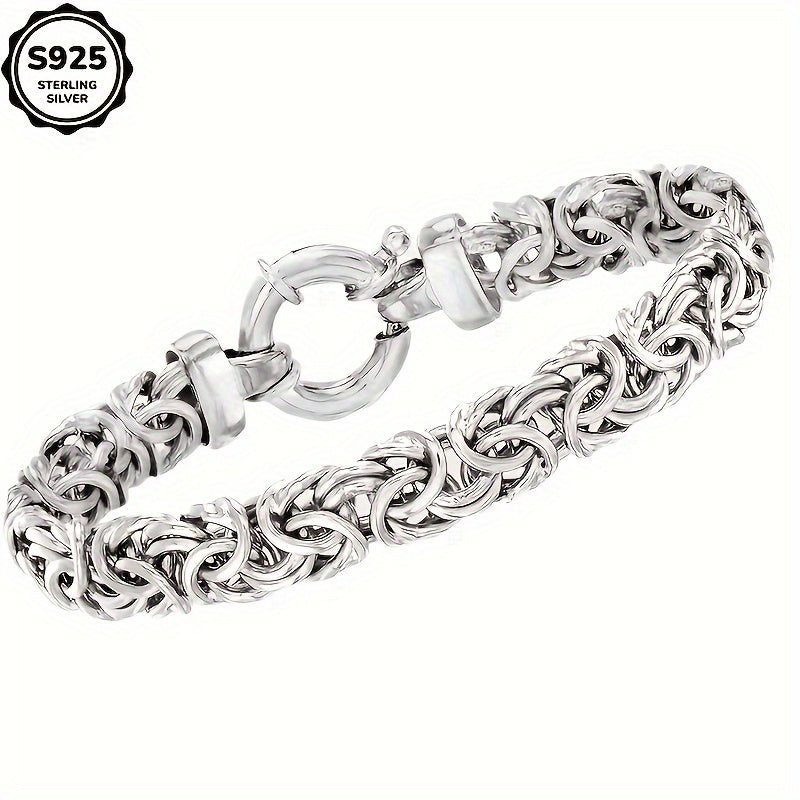 Bracelet for Men - Sterling Silver 925 Handmade 6mm Classic Chain Unisex Women Minimalist - product detail view 9
