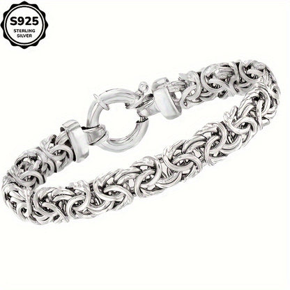 Bracelet for Men - Sterling Silver 925 Handmade 6mm Classic Chain Unisex Women Minimalist - product detail view 9