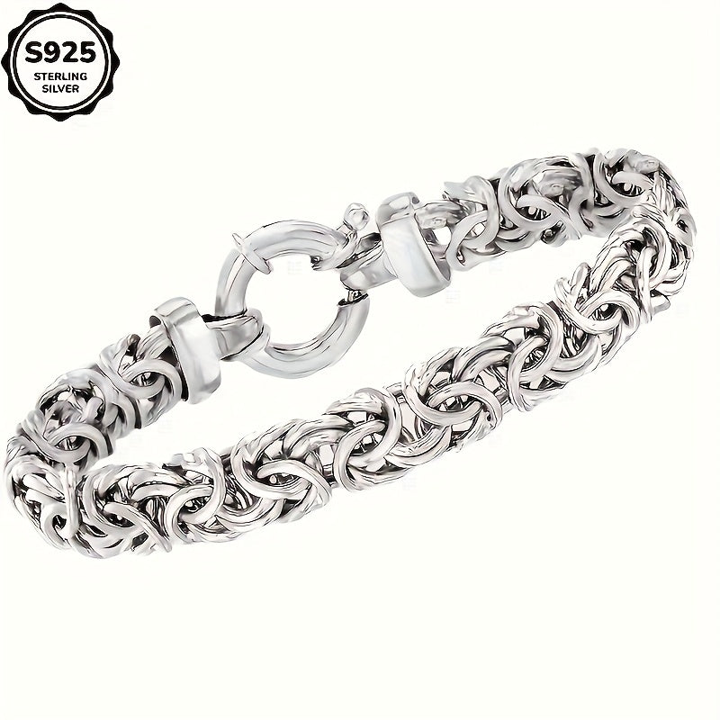 Bracelet for Men - Sterling Silver 925 Handmade 6mm Classic Chain Unisex Women Minimalist - product detail view 10