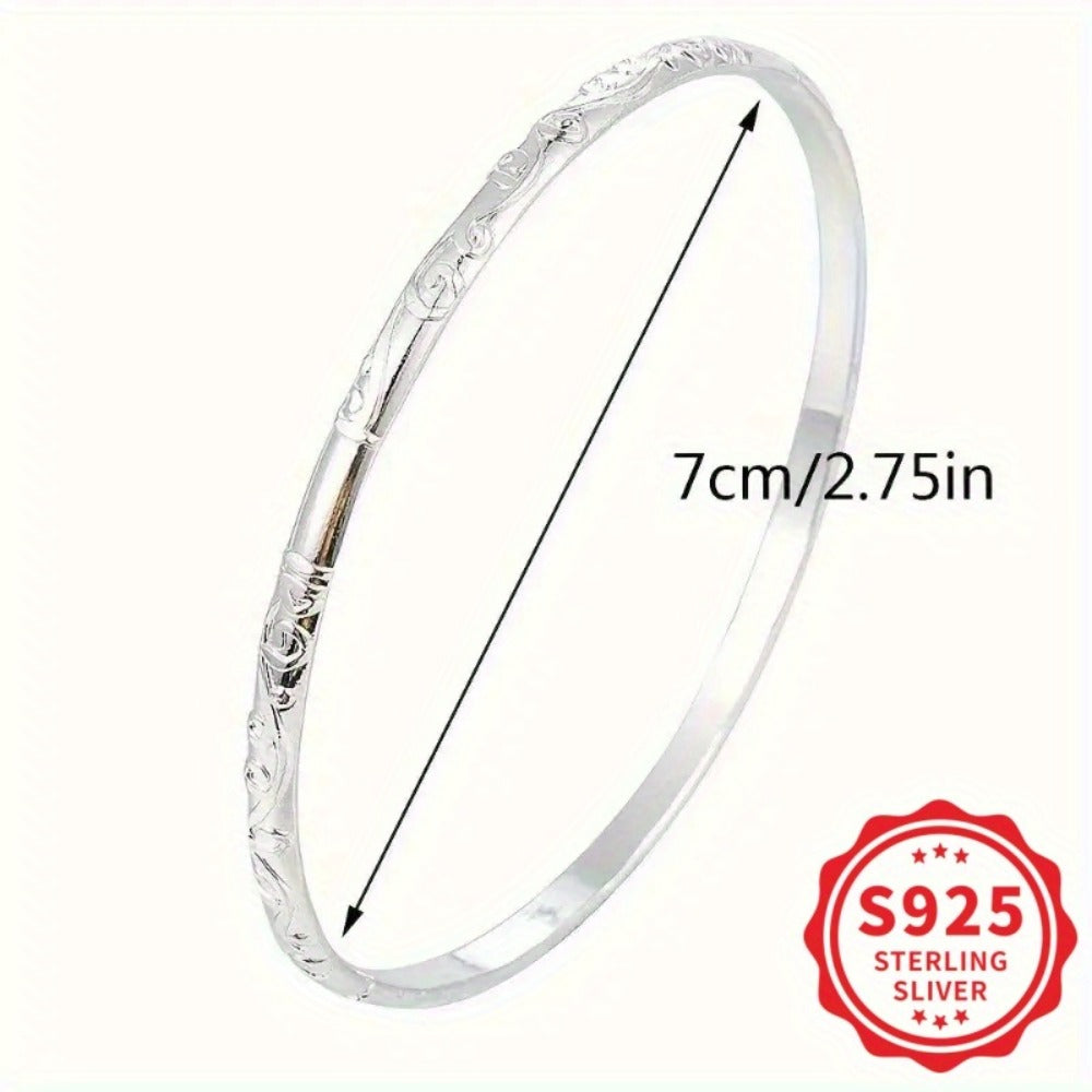 Bracelet for Women - Sterling Silver Set for 5pcs - 925 Silver Geometric Stackable - product detail view 5