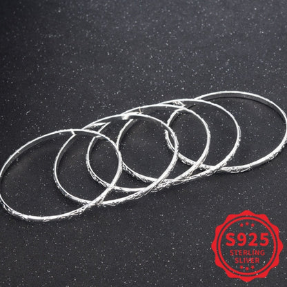 Bracelet for Women - Sterling Silver Set for 5pcs - 925 Silver Geometric Stackable - product detail view 6