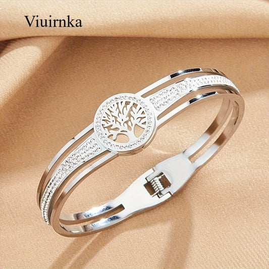 Bracelet for Women - Tree of Life Bangle Stainless Steel Hypoallergenic Charm for Titanium - main product view