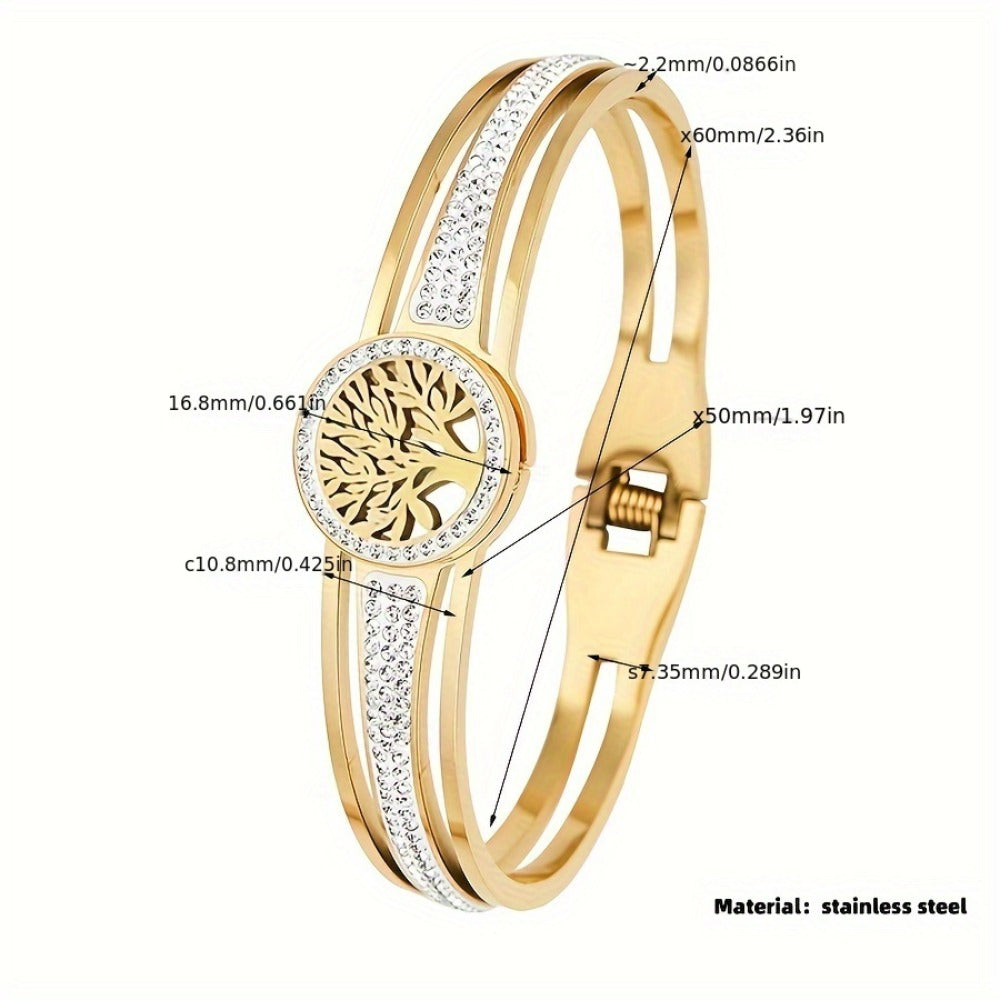 Bracelet for Women - Tree of Life Bangle Stainless Steel Hypoallergenic Charm for Titanium - product detail view 9
