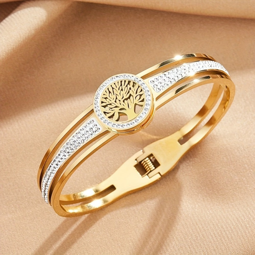 Bracelet for Women - Tree of Life Bangle Stainless Steel Hypoallergenic Charm for Titanium - product detail view 10