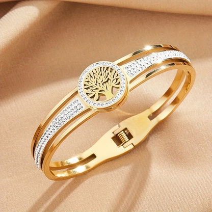Bracelet for Women - Tree of Life Bangle Stainless Steel Hypoallergenic Charm for Titanium - product detail view 10