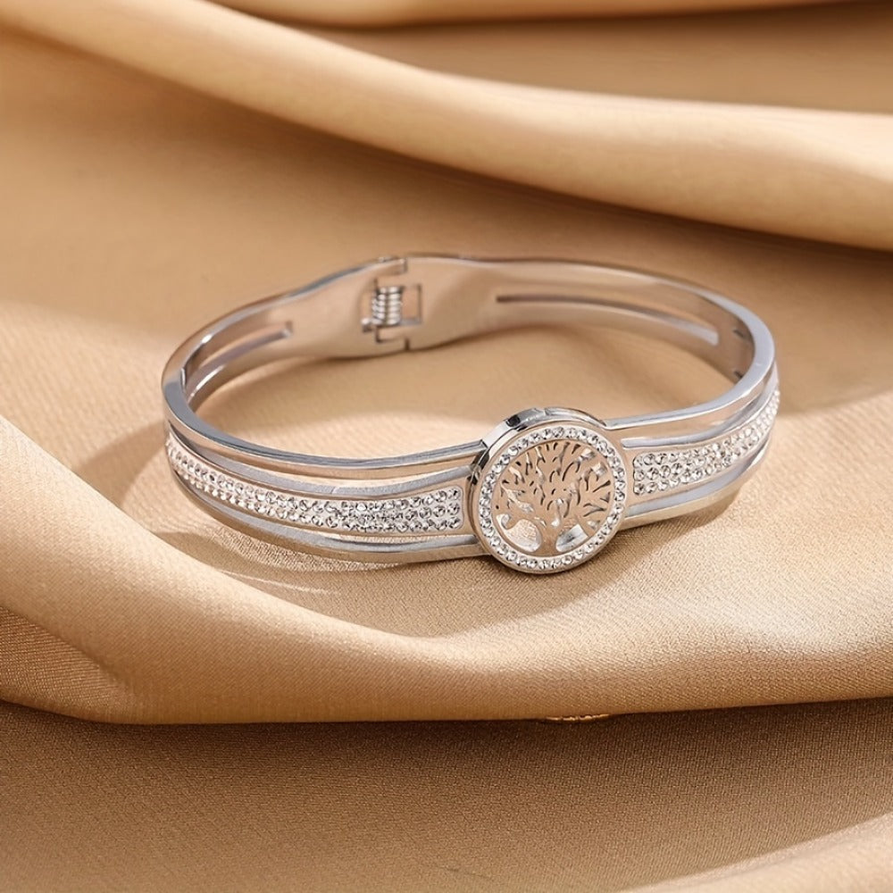 Bracelet for Women - Tree of Life Bangle Stainless Steel Hypoallergenic Charm for Titanium - product detail view 12