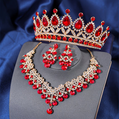 Bridal Jewelry Set - Baroque Crown Necklace and Earring 2pcs - High-End Wedding for Women - product detail view 10