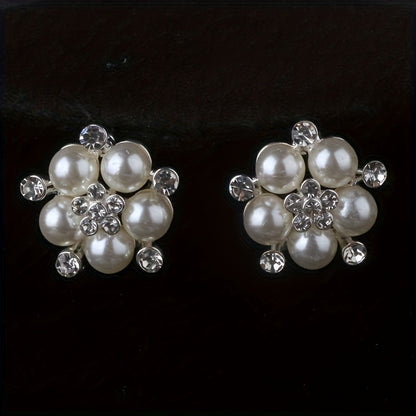 Bridal Jewelry Set - Beaded Necklace & Earrings - Silver Plated Luxury Wedding Accessories for - product detail view 7