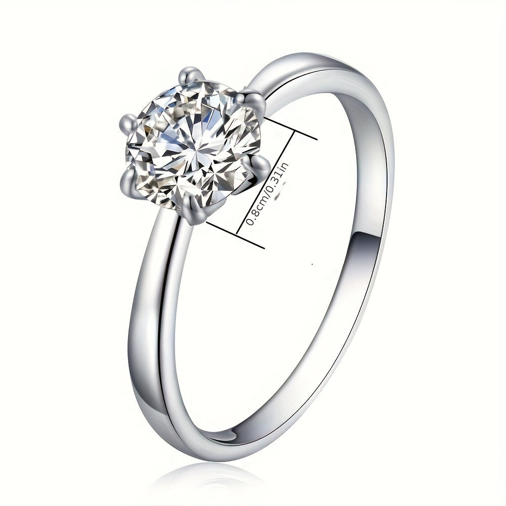 Bridal Jewelry Set - Moissanite for Women 925 Sterling Silver - Earrings Ring Necklace 3 Piece - product detail view 7