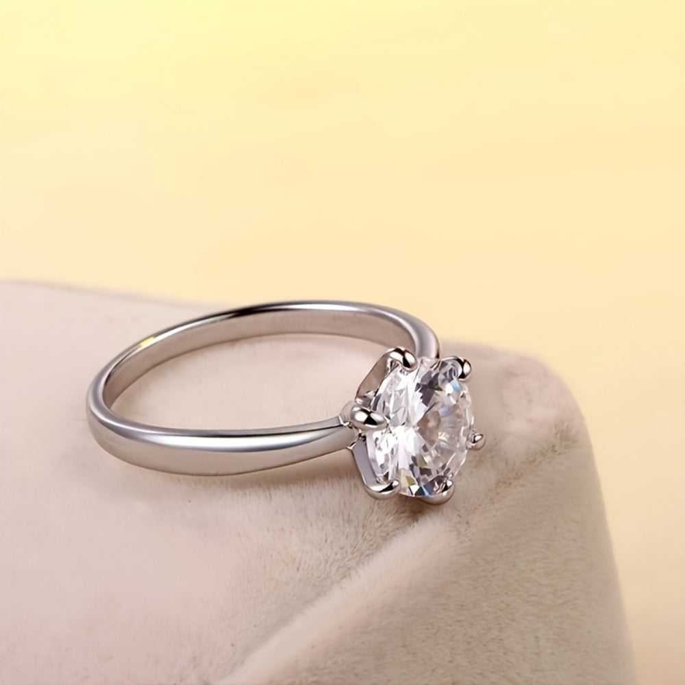 Bridal Jewelry Set - Moissanite for Women 925 Sterling Silver - Earrings Ring Necklace 3 Piece - product detail view 9