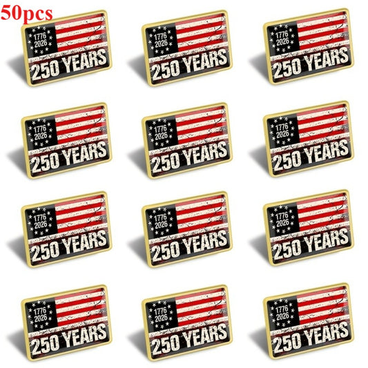 Brooch Pin - America 250th 50 Pack USA 1776-2026 Commemorative Badge - Retro Patriotic - main product view