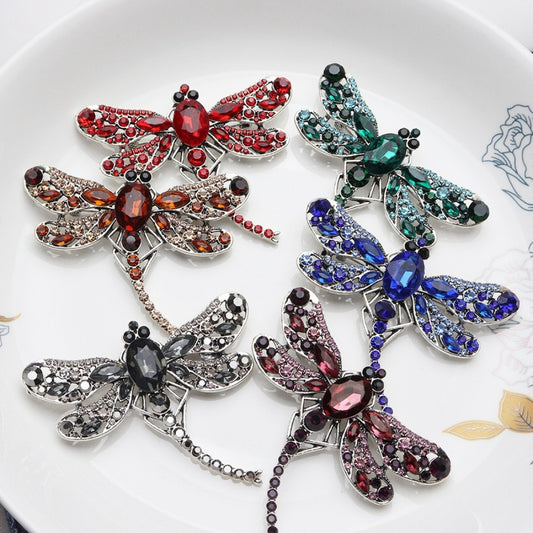 Brooch Pin - Dragonfly Set 6pcs Colorful Elegant Crystal Insect Lapel Luxury - main product view