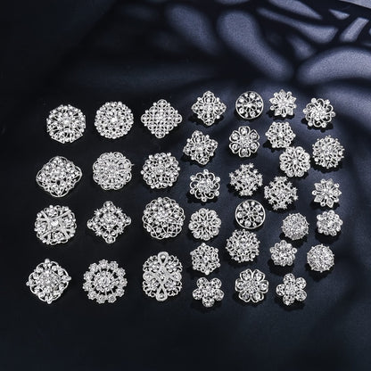 Brooch Pin - Rhinestone Set 36 Pcs Vintage Crystal Lapel for Women Men | Zinc Alloy - product detail view 4