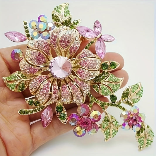 Brooch Pin - Rose for Women Sparkling Crystal Flower Elegant Luxury Rhinestone for - main product view
