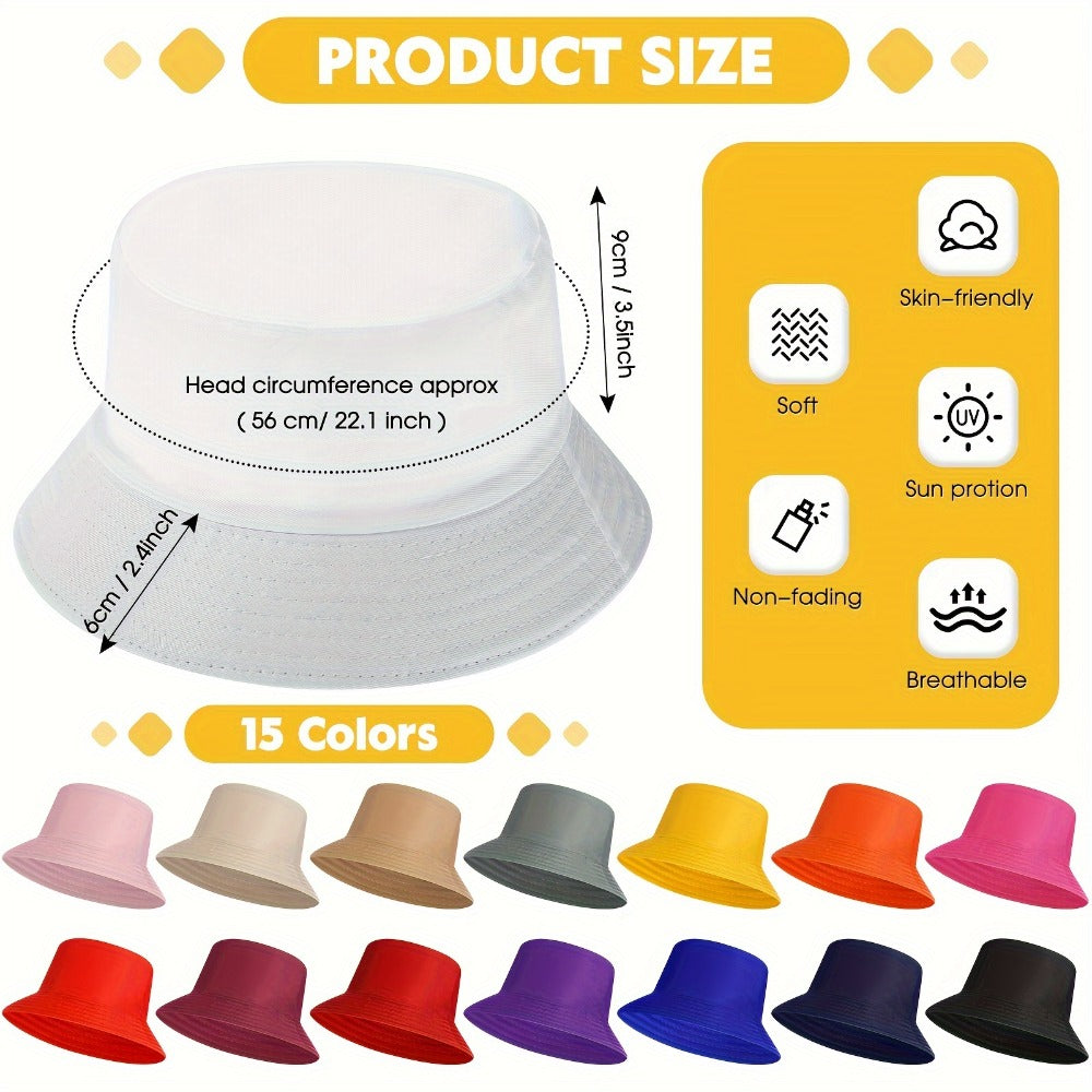 Bucket Hat - Bulk 30 Pcs Packable Solid Fishing for Women Men Travel Beach Sun Cap - product detail view 4