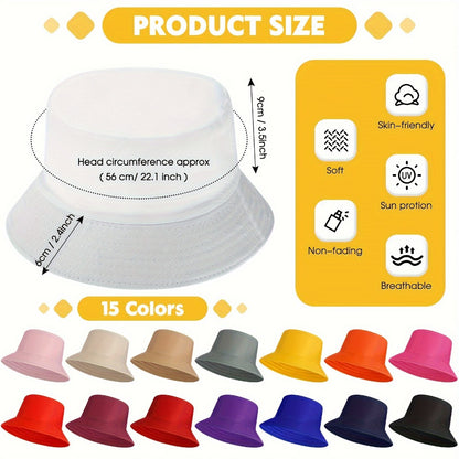 Bucket Hat - Bulk 30 Pcs Packable Solid Fishing for Women Men Travel Beach Sun Cap - product detail view 4