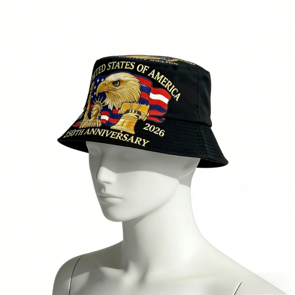 Bucket Hat - Patriotic American Flag 250th Independence Day Fisherman Unisex 4th of - product detail view 5