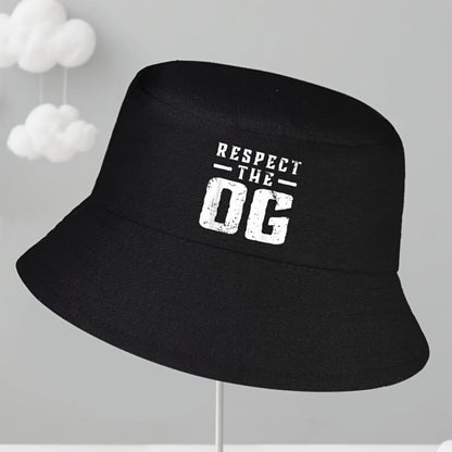 Bucket Hat - Unisex Respect The OG Original Gangsta Graphic Print for Men Women Street - product detail view 5