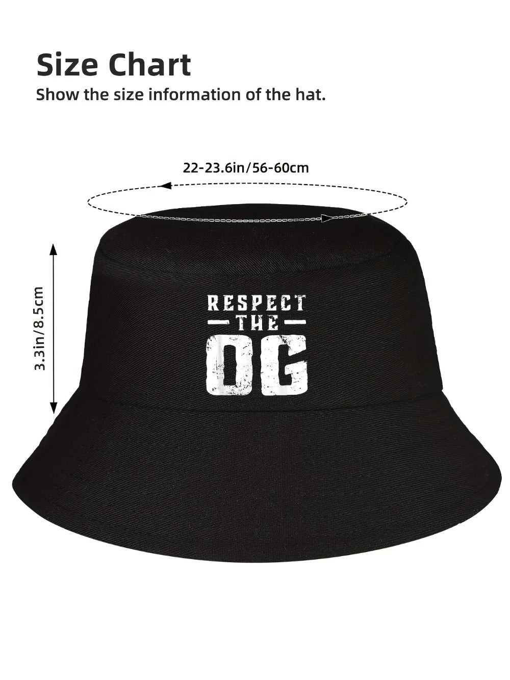Bucket Hat - Unisex Respect The OG Original Gangsta Graphic Print for Men Women Street - product detail view 16