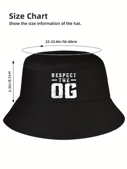 Bucket Hat - Unisex Respect The OG Original Gangsta Graphic Print for Men Women Street - product detail view 16