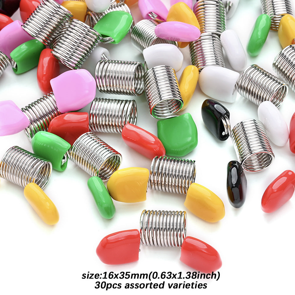 30pcs 13x24mm/ 16x35mm Random Color Beading Spring Clip Jewelry Making Tools, Anti-Drop Craft Clips For Sewing & Handicrafts, Ideal For Beginners & Enthusiasts