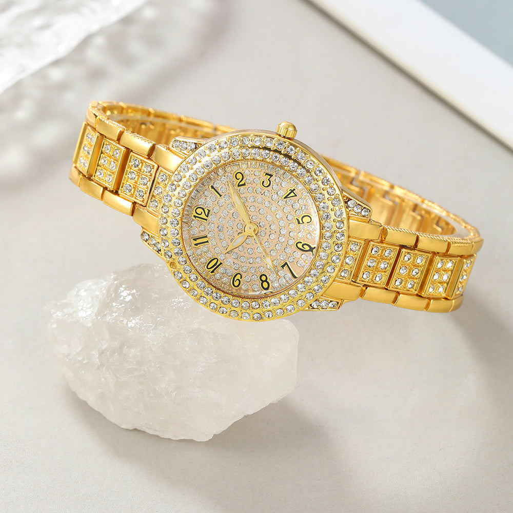 6pcs/set Watches for Women, Luxury Jewelry Set with 5pcs - Bracelet, Necklace, Earrings, Ring Jewelry for Women Set, Elegant Womens Watches, Valentine's Day Birthday Gifts for Women, Reloj De Mujer, Watches for Women, No Boxes.