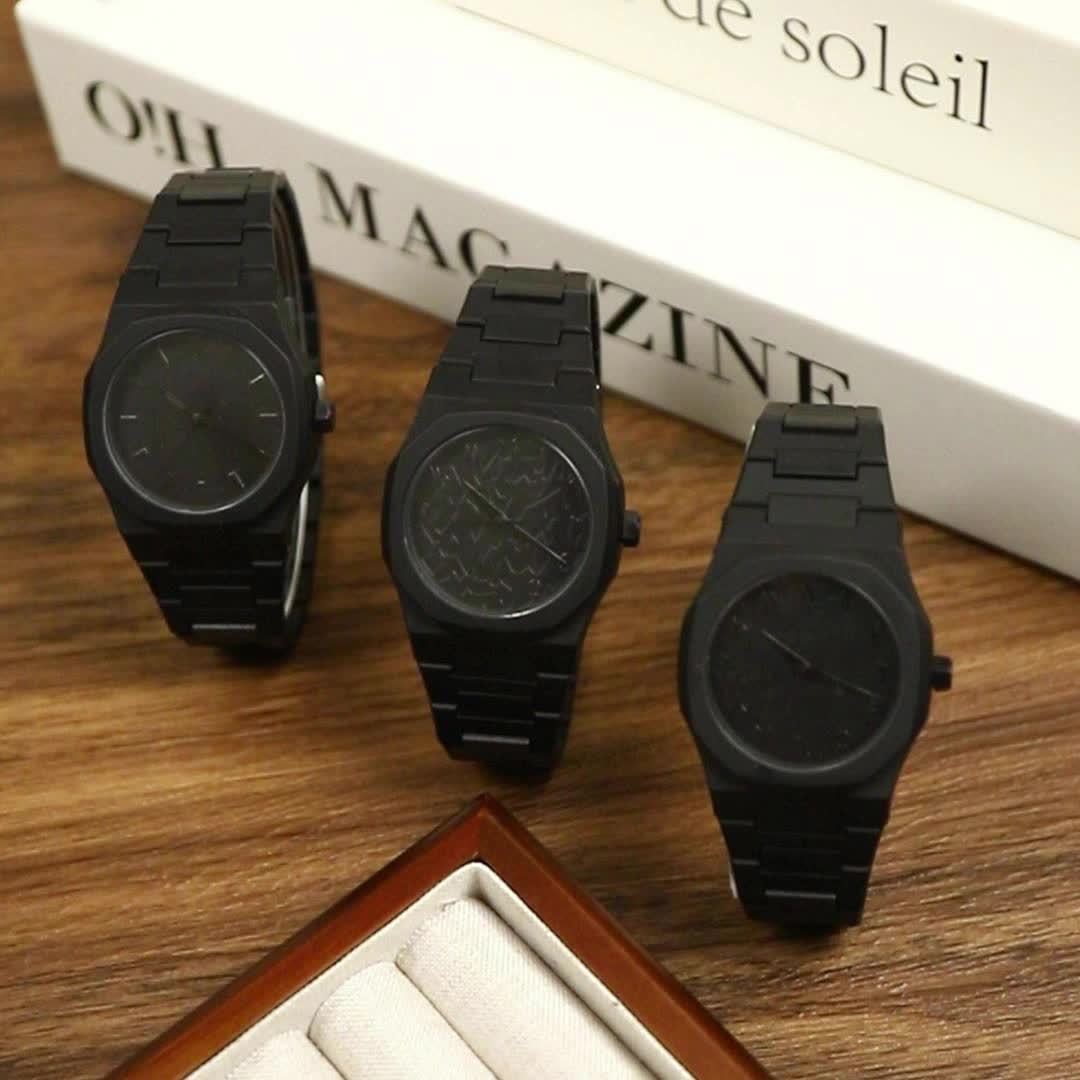 Men's Black Dial Minimalist Quartz Watch - Classic Casual Sport Wristwatch for Men, Durable Everyday Analog Timepiece, Sleek Simple Design Gift for Him