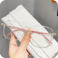 Anti-blue light glasses frames Ultra-Thin Clear Frame Glasses with Heart Pattern Leg, Gender-Neutral Minimalist Eyewear, Teen s Trendy and Elegant Non-Prescription Glasses Perfect for Daily Wear, Street Photography and Fashionable Outings