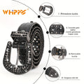 WHIPPY 1pc Men'S Rhinestone Faux Leather Belt, Western Faux Crocodile Grain Faux Leather Strap Belts for Cowboy Jeans Pants Halloween Gift