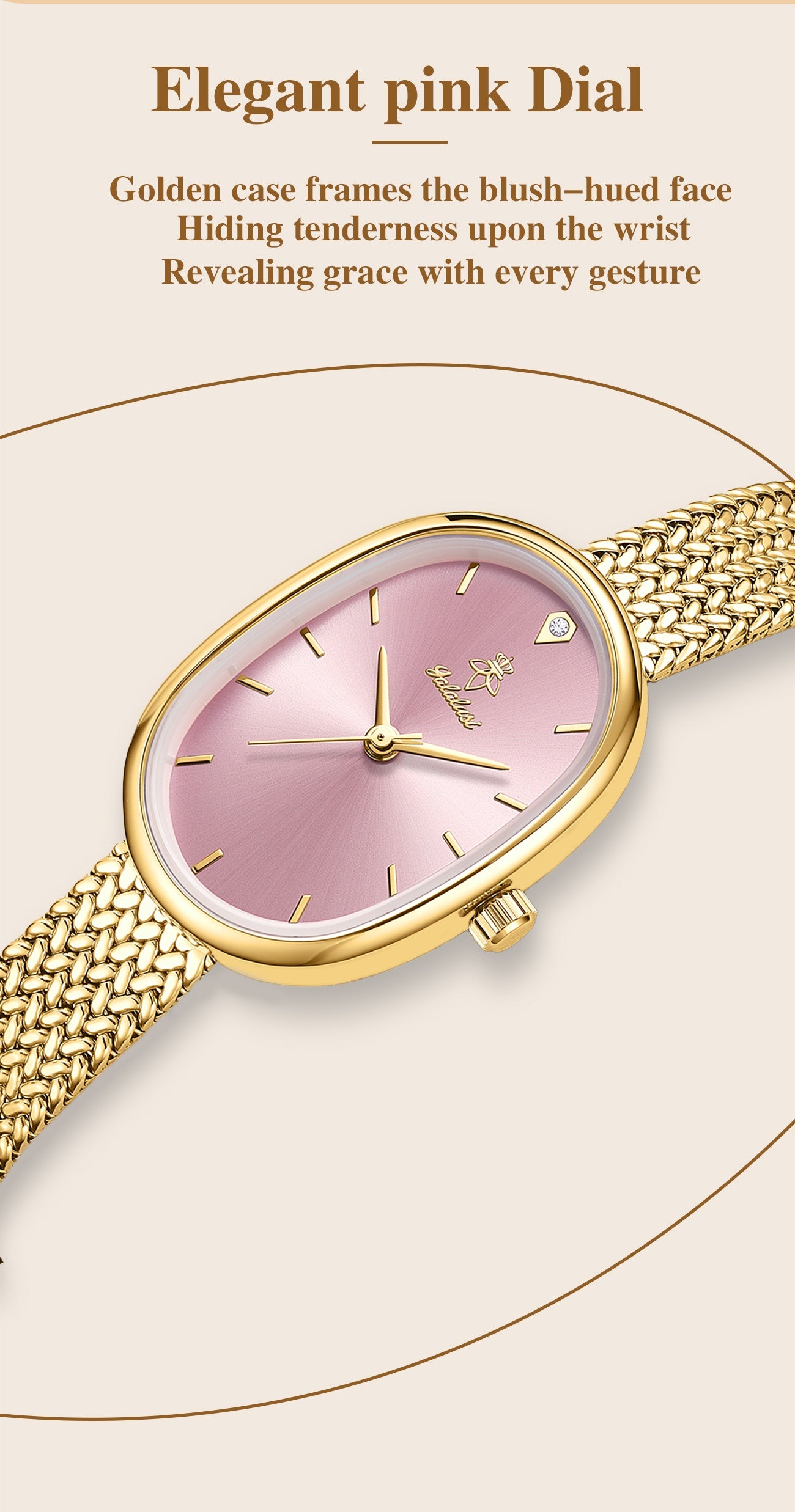 YaLaLuSi Elegant Women'S Quartz Watch Classic Oval Dial Leaf Pattern Bracelet Strap Comes With A Beautiful Gift Box Stylish Women'S Essential Accessories Valentine'S Day Gift Ideas