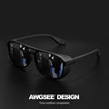 Circular Polarized Steampunk Sports Glasses - Stylish Polarized Running Glasses - Ideal for Fishing and Driving, Durable Side Cutout Frame, HD Lenses，sunglasses