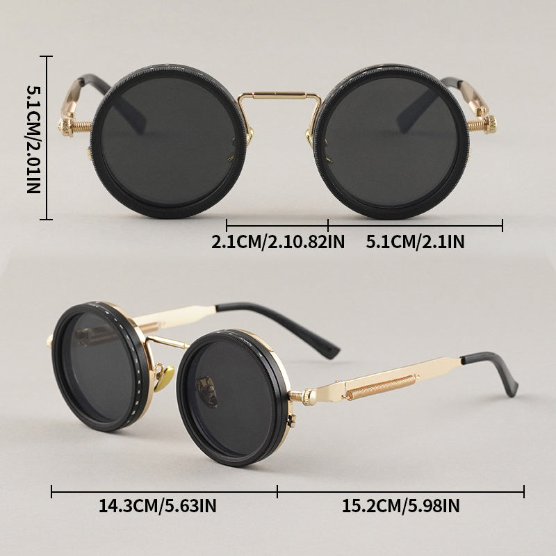 Industrial Punk Style Rotating Dimming Fashion Glasses, Spring Temple, Rotating Dimming, Flexible Adaptation to a Variety of Scenes, High Fashion