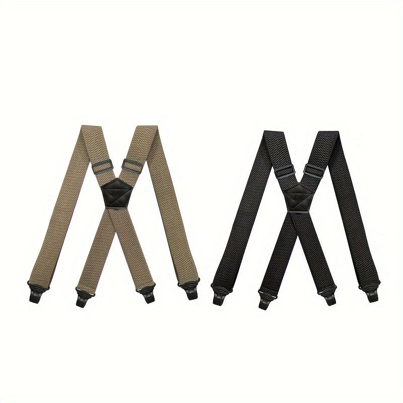 Men's Wide Heavy Duty Work Suspender Adult 4 Clips 120cm Suspenders X Type Elastic Adjustable Strap Braces Work Male Jockstrap