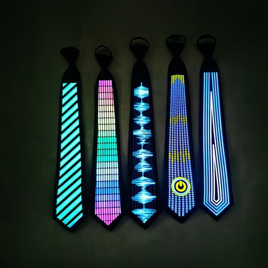 [New Product] Voice-activated Light-up Tie, New And Unique Creative Outfits, Festival Dance Nightclub Queue Performance El