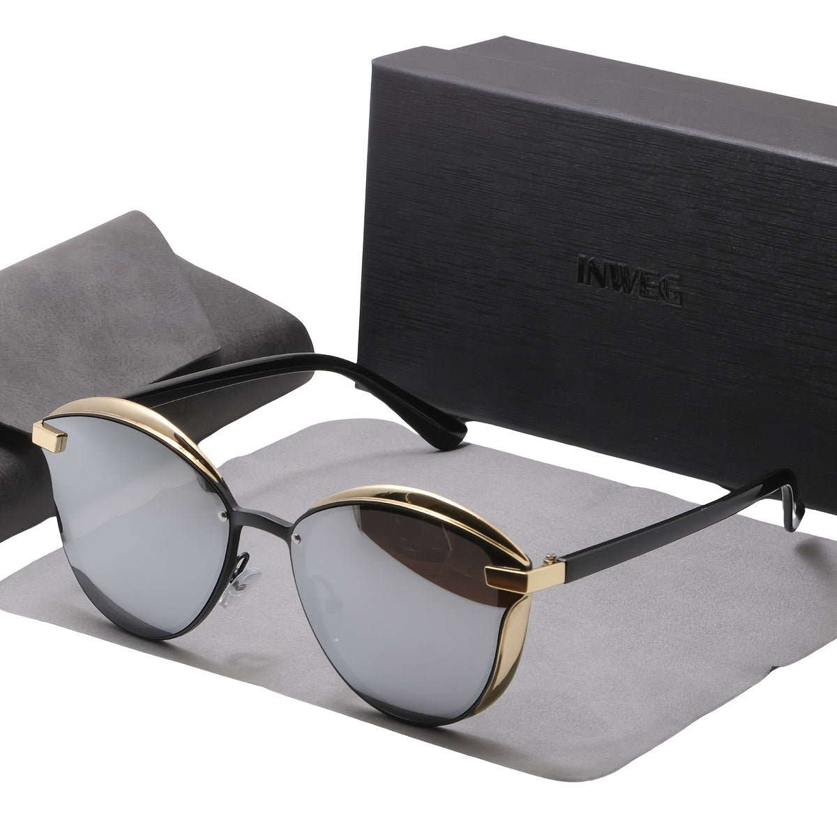Polarized Sunglasses for Women Thin Temple, Anti-Glare UV Protection, Fits All Face Shapes, Lightweight Slim Frame Fashion Shades — Black Grey, Brown, Blue, Purple, Silver