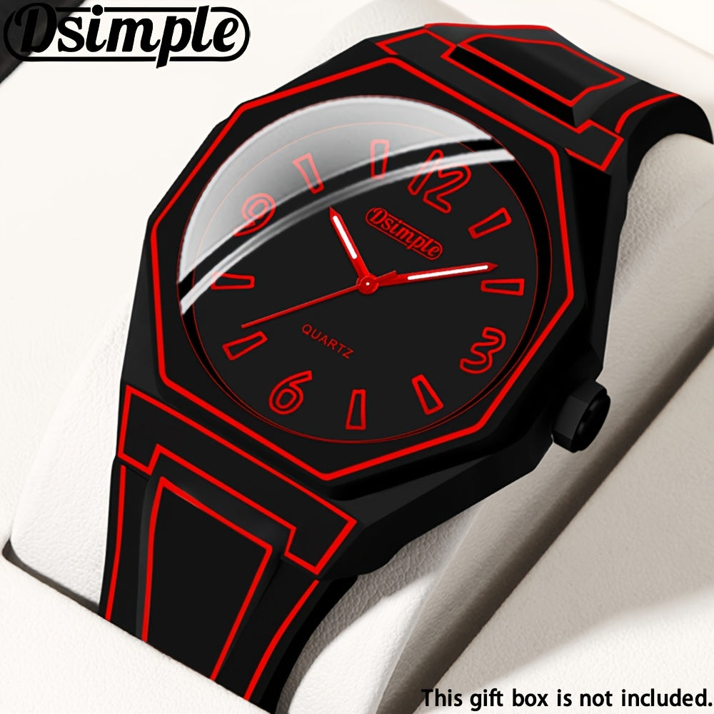 Silicone Strap Watch Unisex Creative Round Dial Analog Quartz Wristwatch, Fashion Casual Outdoor Sport Watch for Men Women Students, Available in White Blue Red Black
