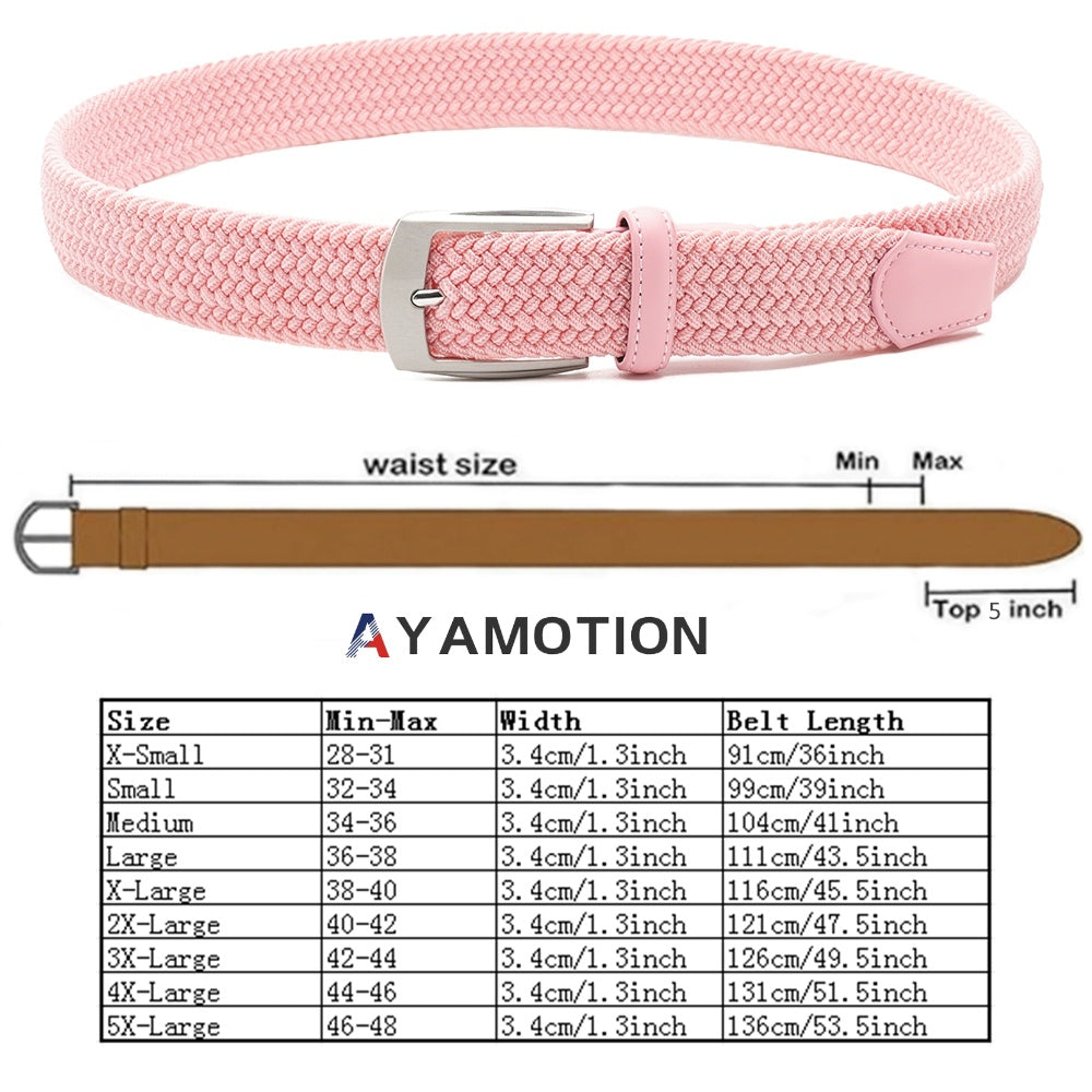 Ratchet Belt for Men & Women - Stretch Woven Elastic Braided, Auto Buckle, 32 Adjustments, Sizes S-XL, 5 Colors, Golf Wedding School Gift