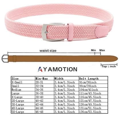 Ratchet Belt for Men & Women - Stretch Woven Elastic Braided, Auto Buckle, 32 Adjustments, Sizes S-XL, 5 Colors, Golf Wedding School Gift