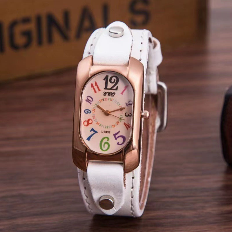 1pc Trendy Fashion Colorful Digital Daily Wear Quartz Watch, Unique New Year Christmas Birthday Gift