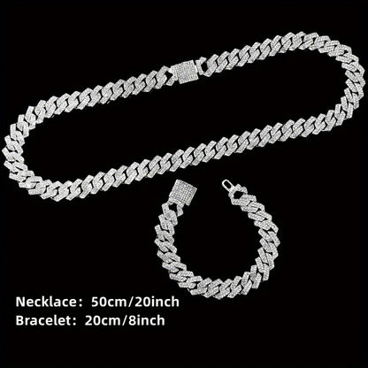 Men's Rhinestone Quartz Watch & Jewelry Set – 3pcs or 4pcs Bundle with Cross Necklace & Bracelet, World-Time Feature, Gold & Silver Tones