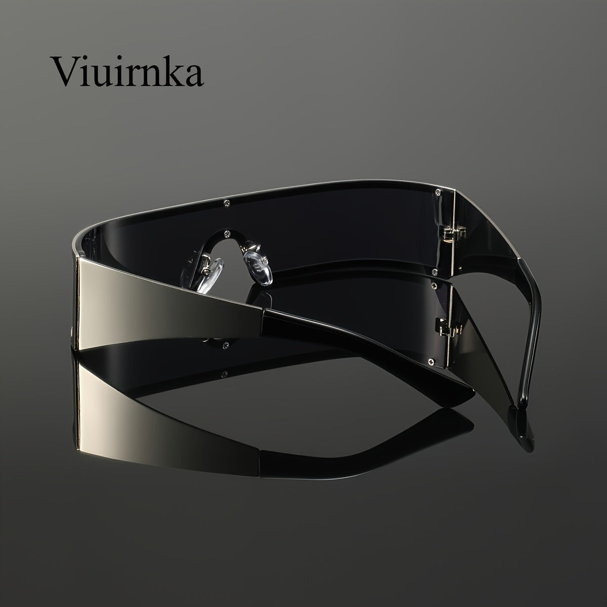 Cyberpunk Metal Wraparound Glasses for Men – Wide Temple Futuristic Design with Case, Lightweight Street Style Fashion Eyewear, Perfect Halloween & Christmas Gift for Cool Event Wear