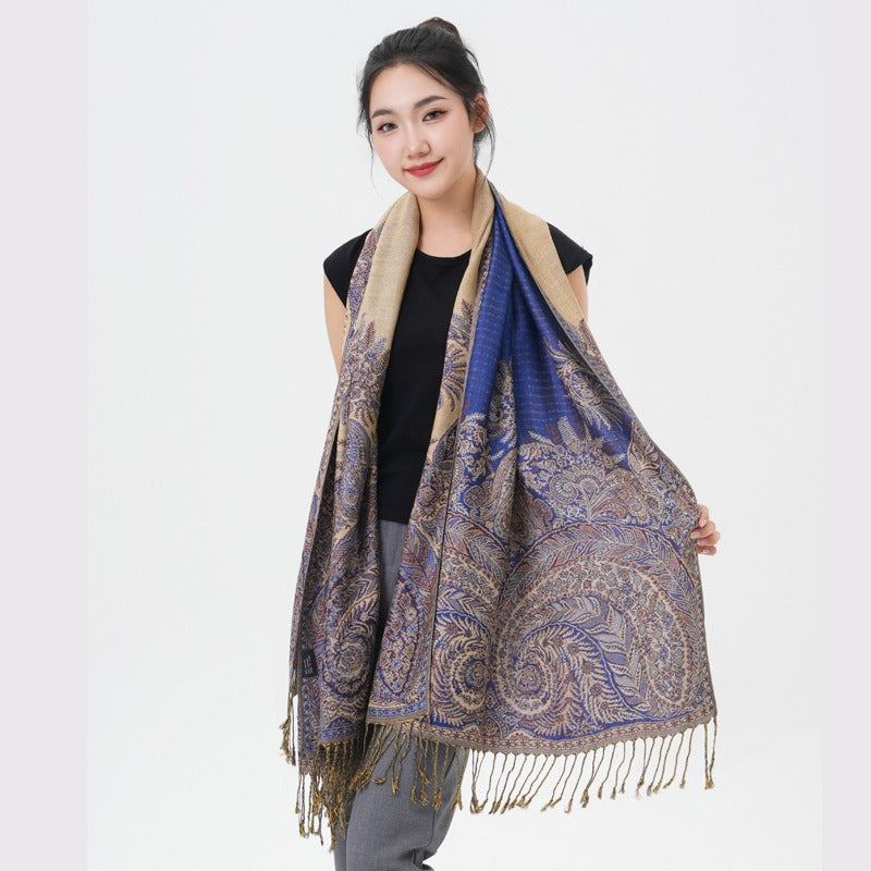 Phoenix Tail Thicker Paisley Pashmina Scarf